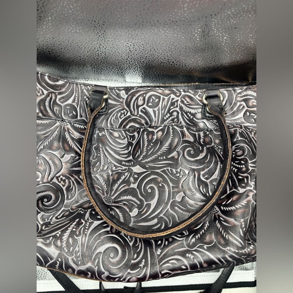 Patricia Nash Embossed Leather Shoulder Tote Bag Purse Western Tooled - Picture 2 of 12